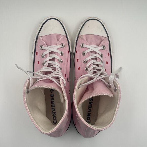 Converse Chuck Taylor All Star High Embroidered Hearts Cherry Blossom W Size 10 - Picture 7 of 9